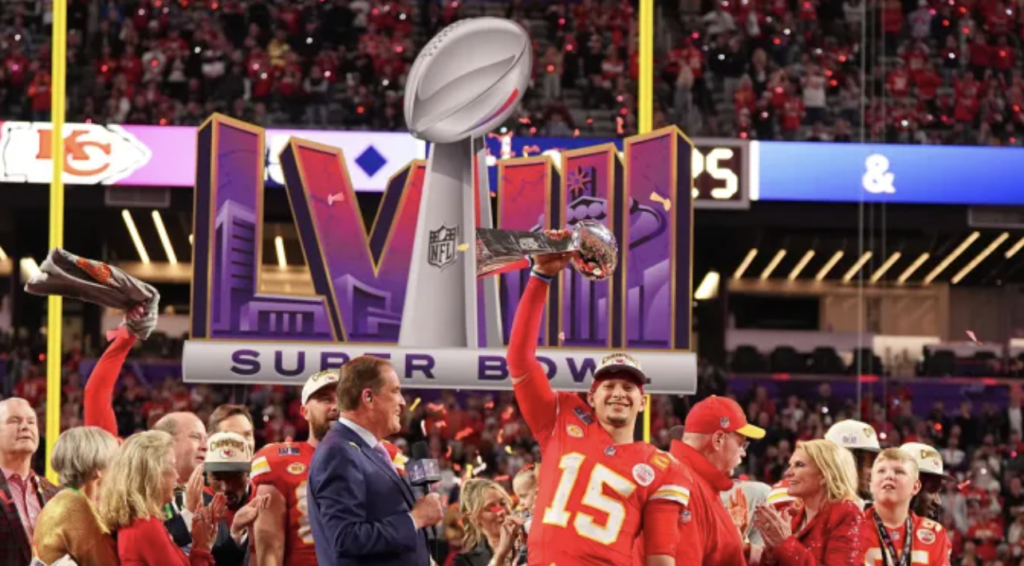 The Kansas City Chiefs celebrating their Super Bowl win. (Photo Erick W. Rasco / Getty Images)